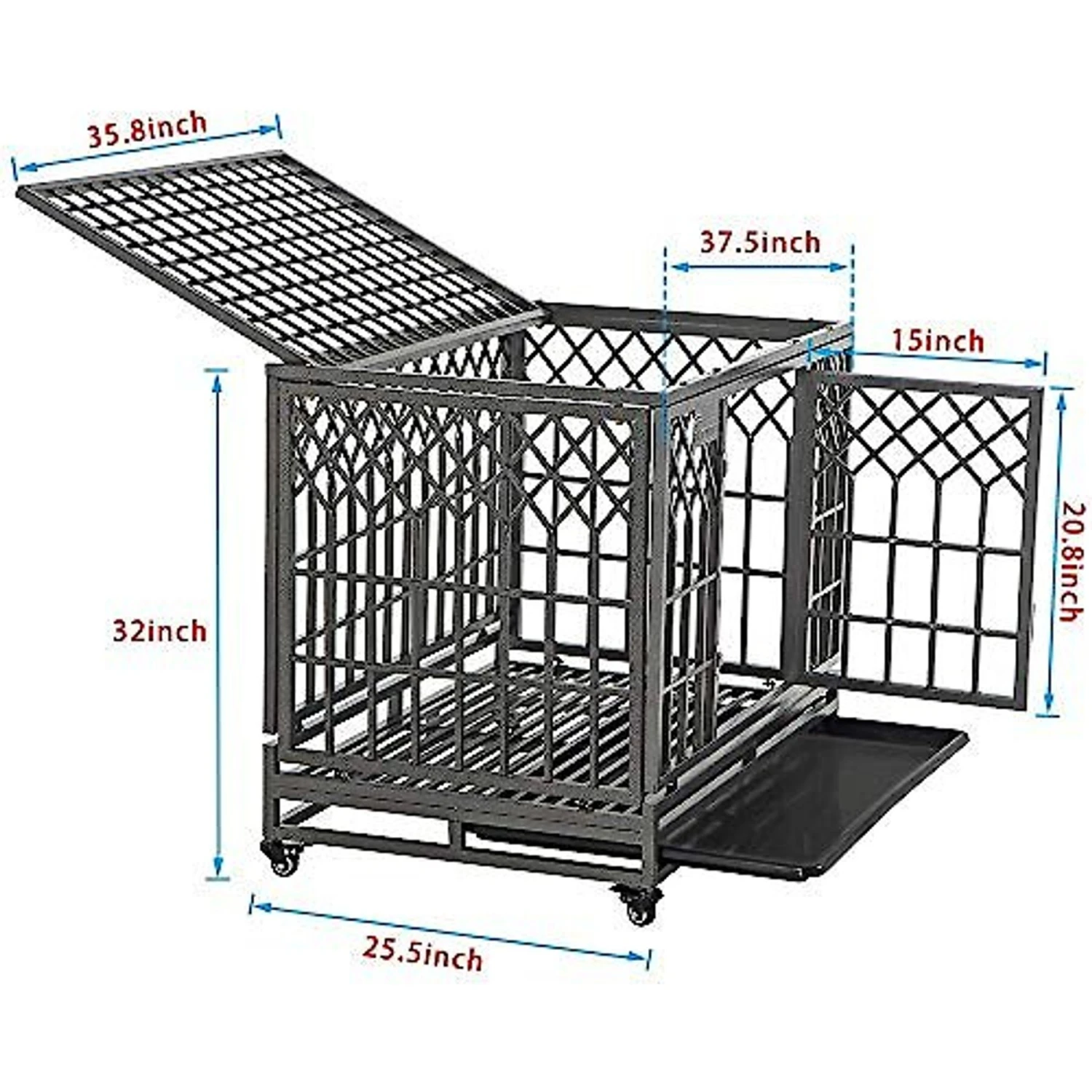 SMONTER Heavy Duty Dog Crate 4 SMONTER Heavy Duty Dog Crate - Image 2