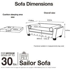 Enchanted Home Pet Sailor Sofa Cat & Dog Bed With Removable Cover 17 Enchanted Home Pet Sailor Sofa Cat & Dog Bed With Removable Cover -Pet Dog Supply Store 305355 PT6. AC SS1800 V1623249450
