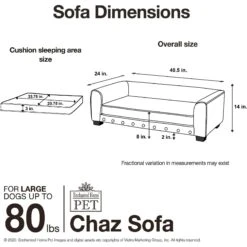 Enchanted Home Pet Chaz Sofa Cat & Dog Bed With Removable Cover -Pet Dog Supply Store 305363 PT6. AC SS1800 V1623249835