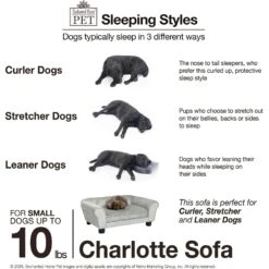 Enchanted Home Pet Charlotte Sofa Cat & Dog Bed With Removable Cover -Pet Dog Supply Store 305374 PT5. AC SS1800 V1623275860