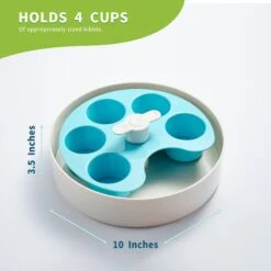 Pet Dream House SPIN Medium Level Palette Non-Skid Plastic Interactive Slow Feeder Dog Bowl, Blue -Pet Dog Supply Store 308746 PT2. AC SS1800 V1627681401