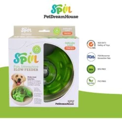 Pet Dream House SPIN Tricky Level UFO Maze Non-Skid Plastic Interactive Slow Feeder Dog Bowl -Pet Dog Supply Store 308748 PT8. AC SS1800 V1627509773