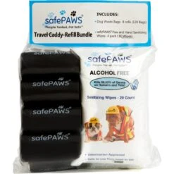 SafePaws Sanitizing & Dog Grooming Travel Caddy Refill Bundle, 20 Count