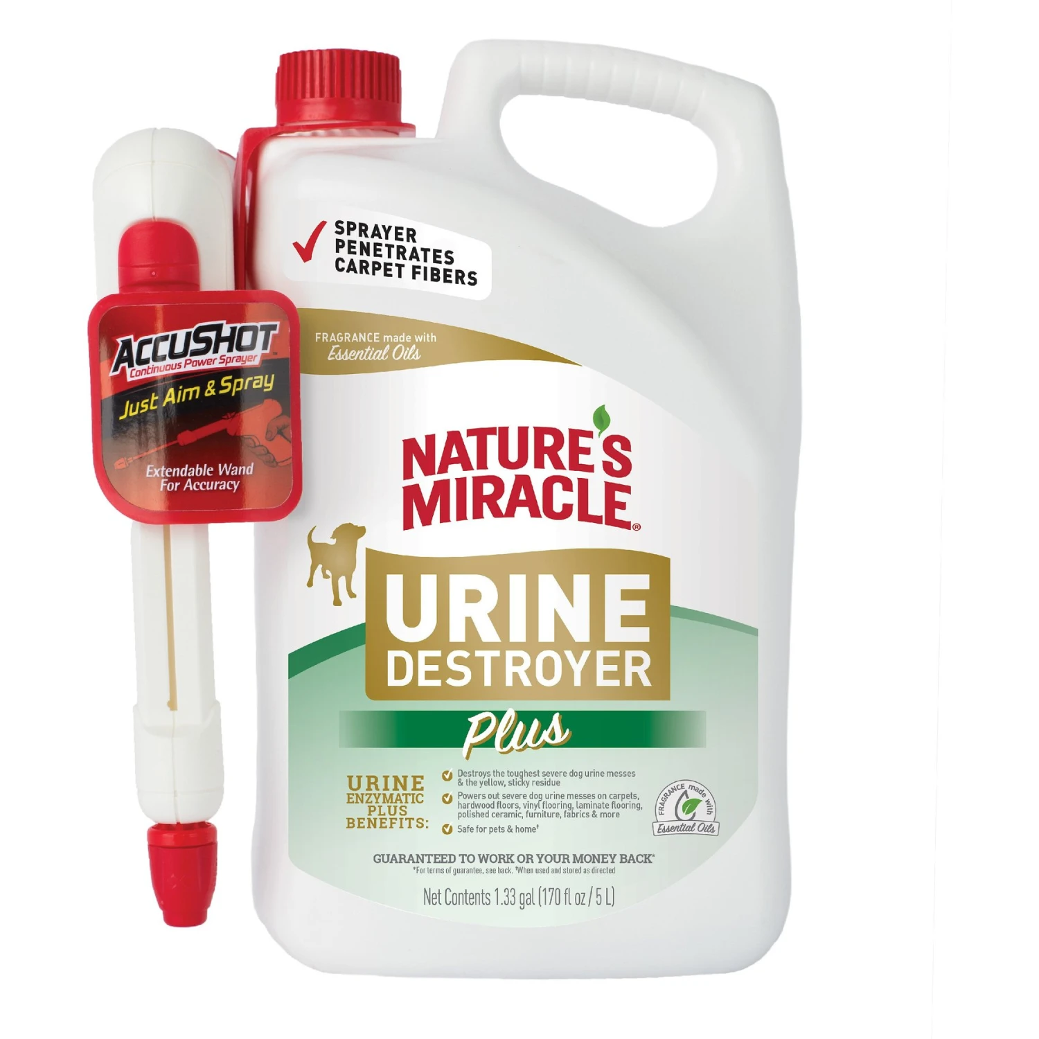 Nature's Miracle Dog Urine Destroyer Plus Enzymatic Formula Stain Remover, 1.3-gal Bottle 3 Nature's Miracle Dog Urine Destroyer Plus Enzymatic Formula Stain Remover, 1.3-gal Bottle