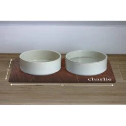 904 Custom Personalized Modern Geometric Woodgrain Dog & Cat Placemat -Pet Dog Supply Store 314055 PT2. AC SS1800 V1637026625