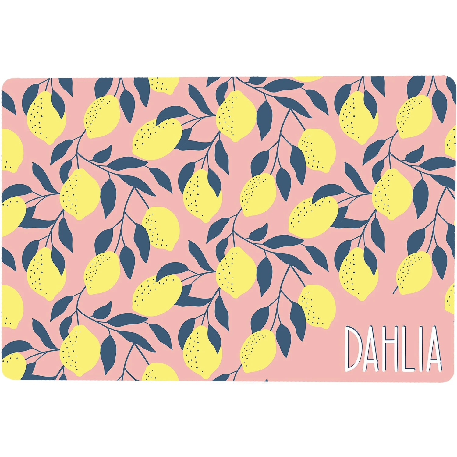 904 Custom Personalized Lemon Illustration Dog & Cat Placemat 3 904 Custom Personalized Lemon Illustration Dog & Cat Placemat