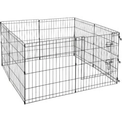 Pet Adobe 8-Panel Folding Metal Dog & Cat Playpen & Door -Pet Dog Supply Store 315027 PT5. AC SS1800 V1626393390