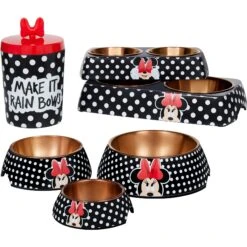 Disney Minnie Mouse Peek-A-Boo Melamine Stainless Steel Double Dog & Cat Bowl -Pet Dog Supply Store 315286 PT8. AC SS1800 V1647288806