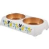 Disney Mickey Mouse Lemon Melamine Stainless Steel Double Dog & Cat Bowl -Pet Dog Supply Store 315299 MAIN. AC SS1800 V1646327023