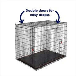 Frisco XX-Large Heavy Duty Enhanced Lock Double Door Wire Dog Crate, Fold & Carry Wire Dog Crate & Mat Kit, 54" -Pet Dog Supply Store 318116 PT3. AC SS1800 V1634154738