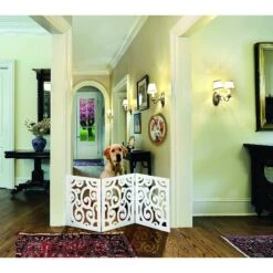 Etna Wooden Scroll Design Dog Gate -Pet Dog Supply Store 318420 PT2. AC SS1800 V1628288513