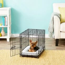 Frisco Eyelash Orthopedic Dog Crate Mat & Frisco Fold & Carry Single Door Collapsible Wire Dog Crate -Pet Dog Supply Store 319010 PT8. AC SS1800 V1631628689