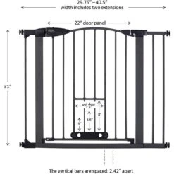 MyPet Wide Deco EasyPass Pet Gate, 30" High - Graphite -Pet Dog Supply Store 319743 PT6. AC SS1800 V1638492126