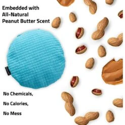 Playology All Natural Peanut Butter Scented Plush Crinkle Disc Dog Toy -Pet Dog Supply Store 321867 PT2. AC SS1800 V1629230212