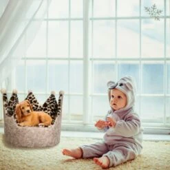 Precious Tails Leopard Crown Bolster Cat & Dog Bed 18 Precious Tails Leopard Crown Bolster Cat & Dog Bed -Pet Dog Supply Store 327010 PT7. AC SS1800 V1631897605