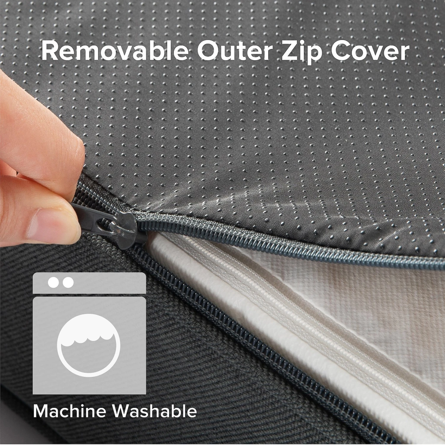 Zinus UltraPlush Green Tea Dog Bed, Grey, 5-in 7 Zinus UltraPlush Green Tea Dog Bed, Grey, 5-in - Image 5