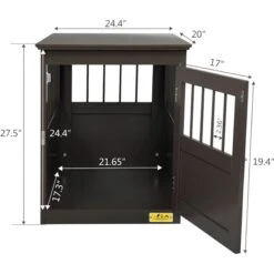 Coziwow By Jaxpety Single Door Furniture Style Wooden Dog Crate & End Table, Brown -Pet Dog Supply Store 330960 PT2. AC SS1800 V1669919789