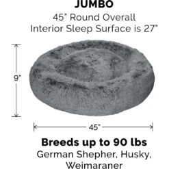 FurHaven Calming Cuddler Long Fur Donut Bolster Dog Bed -Pet Dog Supply Store 330967 PT4. AC SS1800 V1635454877