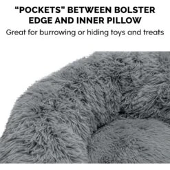 FurHaven Calming Cuddler Long Fur Donut Bolster Dog Bed -Pet Dog Supply Store 330967 PT8. AC SS1800 V1635454588