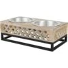 Frisco Premium Wood Elevated Stainless Steel Double Diner Dog & Cat Bowl, 3 Cup -Pet Dog Supply Store 331507 MAIN. AC SS1800 V1657656894