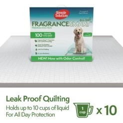Simple Solution FragranceSmart Odor Control All Day, Green Tea Fragrance Odor Neutralizer With Wetness Indicator Dog Pads, 100 Count -Pet Dog Supply Store 339752 PT3. AC SS1800 V1636060635