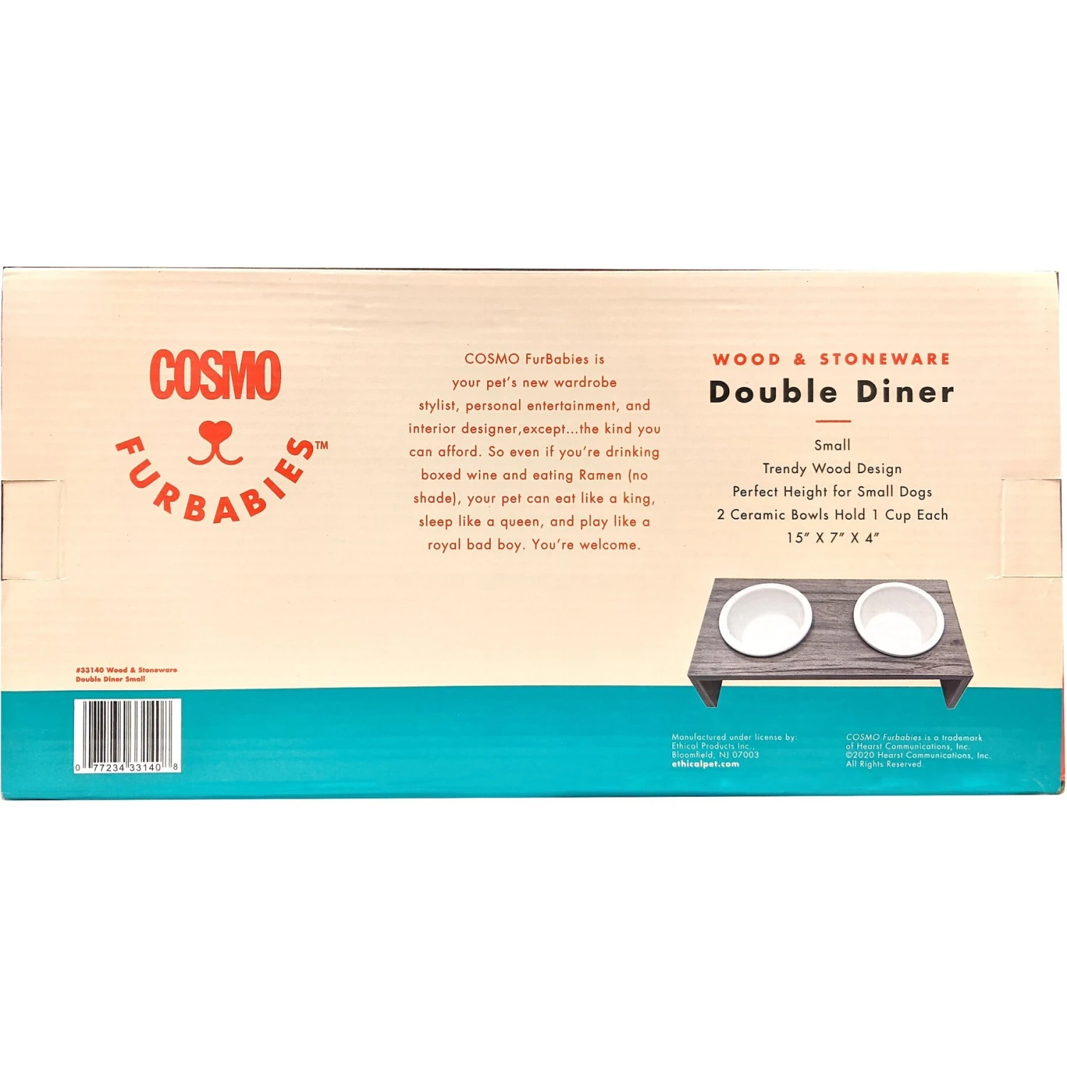 Cosmo Furbabies Double Dog & Cat Diner, Gray 6 Cosmo Furbabies Double Dog & Cat Diner, Gray - Image 4