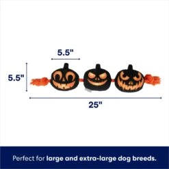 Frisco Halloween Pumpkins Plush With Rope Squeaky Dog Toy -Pet Dog Supply Store 344154 PT1. AC SS1800 V1689878444