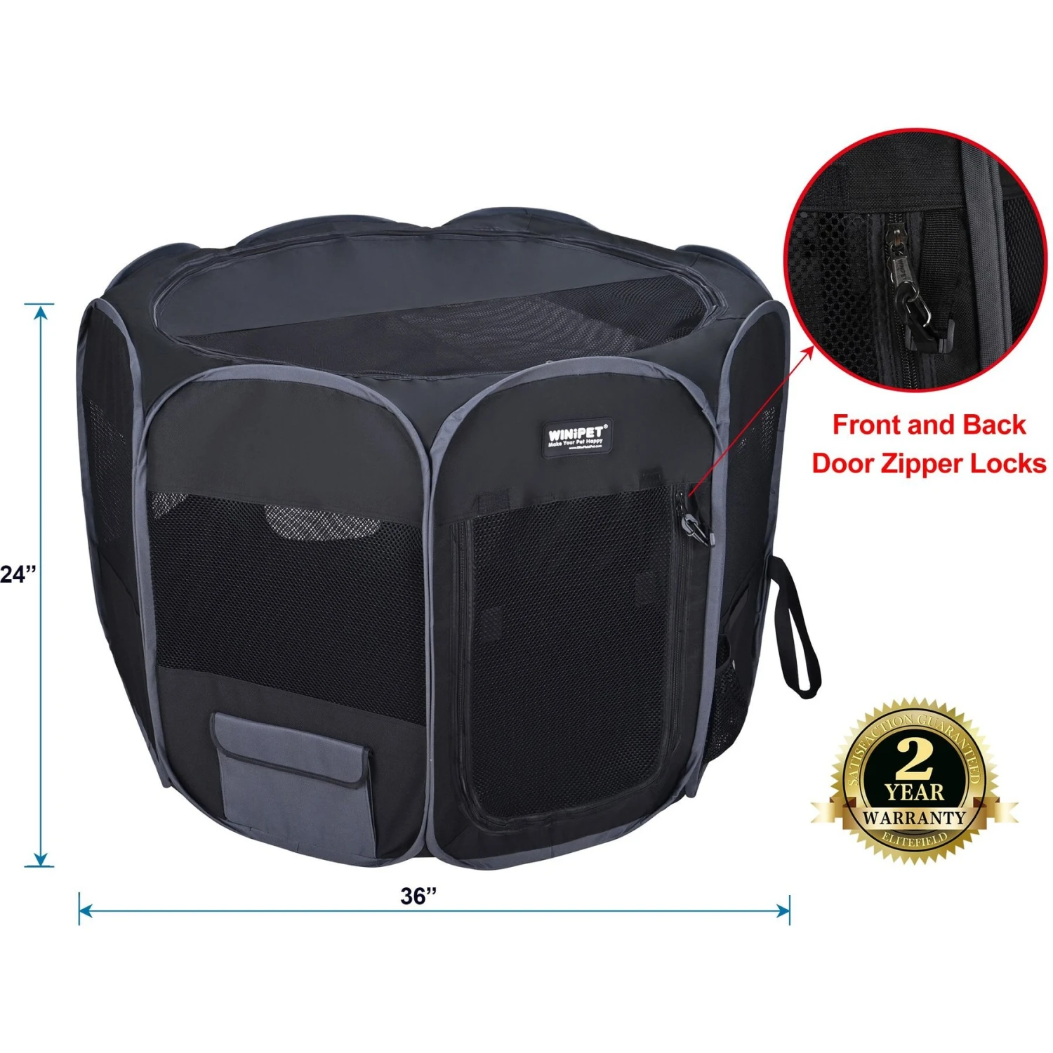 WINiPET 2-Door Soft-Sided Dog & Cat Playpen 4 WINiPET 2-Door Soft-Sided Dog & Cat Playpen - Image 2