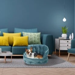 Precious Tails Ultra Plush Mini Tufted Velvet Round Bolster Cat & Dog Bed -Pet Dog Supply Store 366697 PT3. AC SS1800 V1644371522