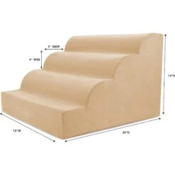 Precious Tails High Density Foam Scalloped 4 Steps Dog & Cat Stairs -Pet Dog Supply Store 366770 PT7. AC SS1800 V1644377191