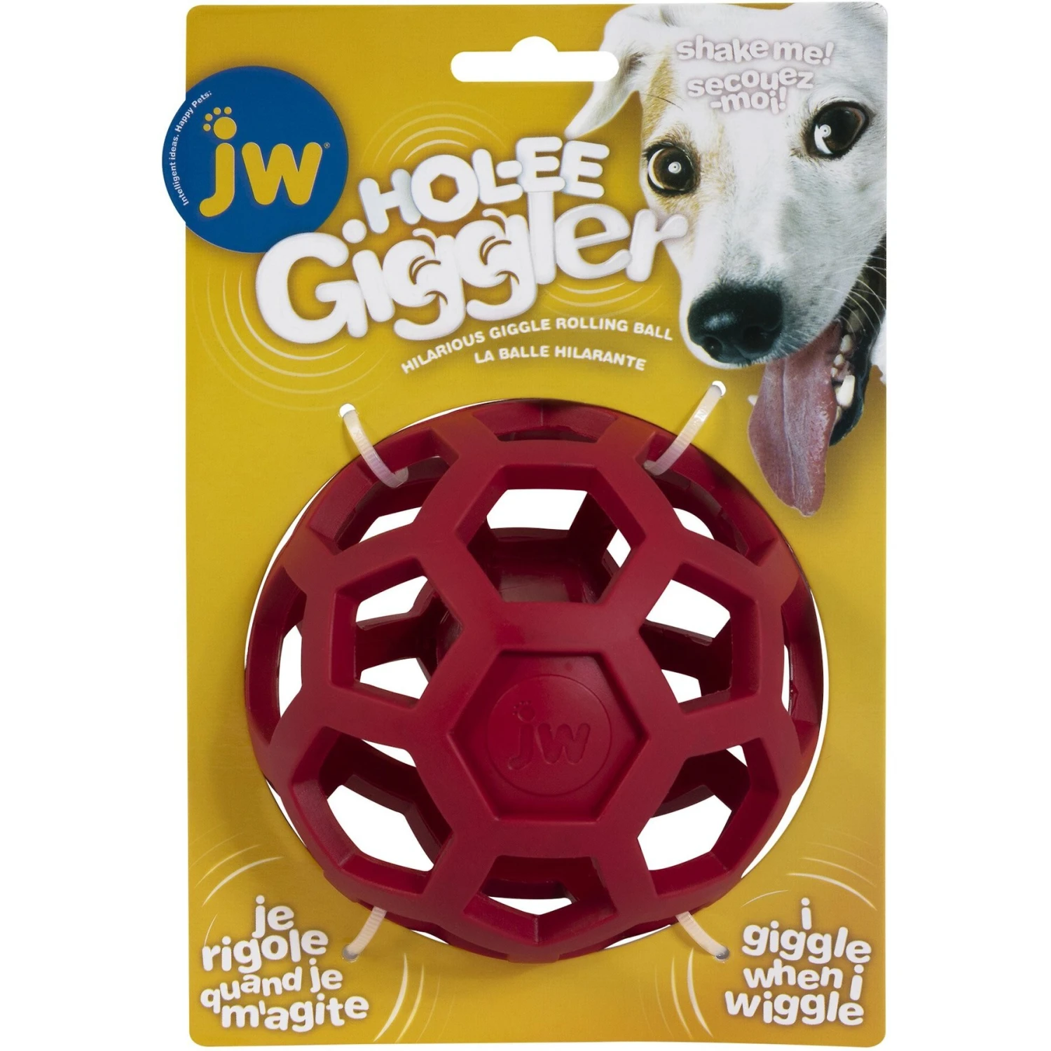 JW Pet Hol-ee Giggler Dog Toy, Red 3 JW Pet Hol-ee Giggler Dog Toy, Red