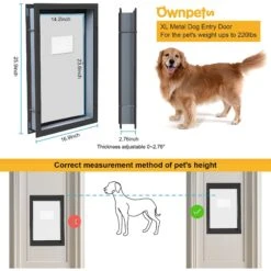 Ownpets Aluminum Magnetic Flap Heavy Duty Dog Door -Pet Dog Supply Store 370245 PT1. AC SS1800 V1646089889