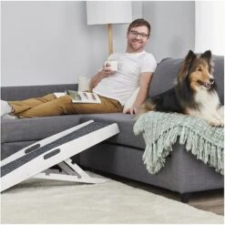 Carlson Pet Products Heritage & Home Indoor Wooden Cat & Dog Ramp, Rustic White -Pet Dog Supply Store 371173 PT4. AC SS1800 V1649346997