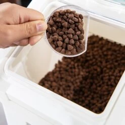 Hanamya Pet Food Storage Container With Measuring Cup, White & Gray -Pet Dog Supply Store 511766 PT6. AC SS1800 V1649229992