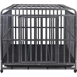 SMONTER Heavy Duty Metal Anxiety Indoor & Outdoor Large Breed Dog Crate, Dark Silver -Pet Dog Supply Store 517206 PT6. AC SS1800 V1650415292
