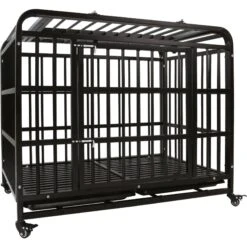SMONTER Heavy Duty Metal Indoor & Outdoor Medium & Large Breed Dog Crate, Dark Silver -Pet Dog Supply Store 517246 PT2. AC SS1800 V1657658362