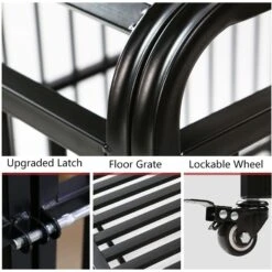 SMONTER Heavy Duty Metal Indoor & Outdoor Medium & Large Breed Dog Crate, Dark Silver -Pet Dog Supply Store 517246 PT3. AC SS1800 V1657658362