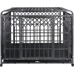 SMONTER Heavy Duty Double Lock Metal Large Breed Dog Crate, Dark Silver -Pet Dog Supply Store 517278 PT5. AC SS1800 V1650393114
