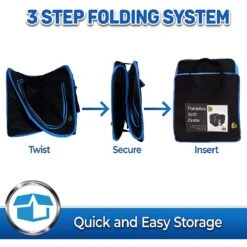 Pet Magasin Foldable Soft Dog Crate, Black & Blue -Pet Dog Supply Store 521702 PT2. AC SS1800 V1652470653