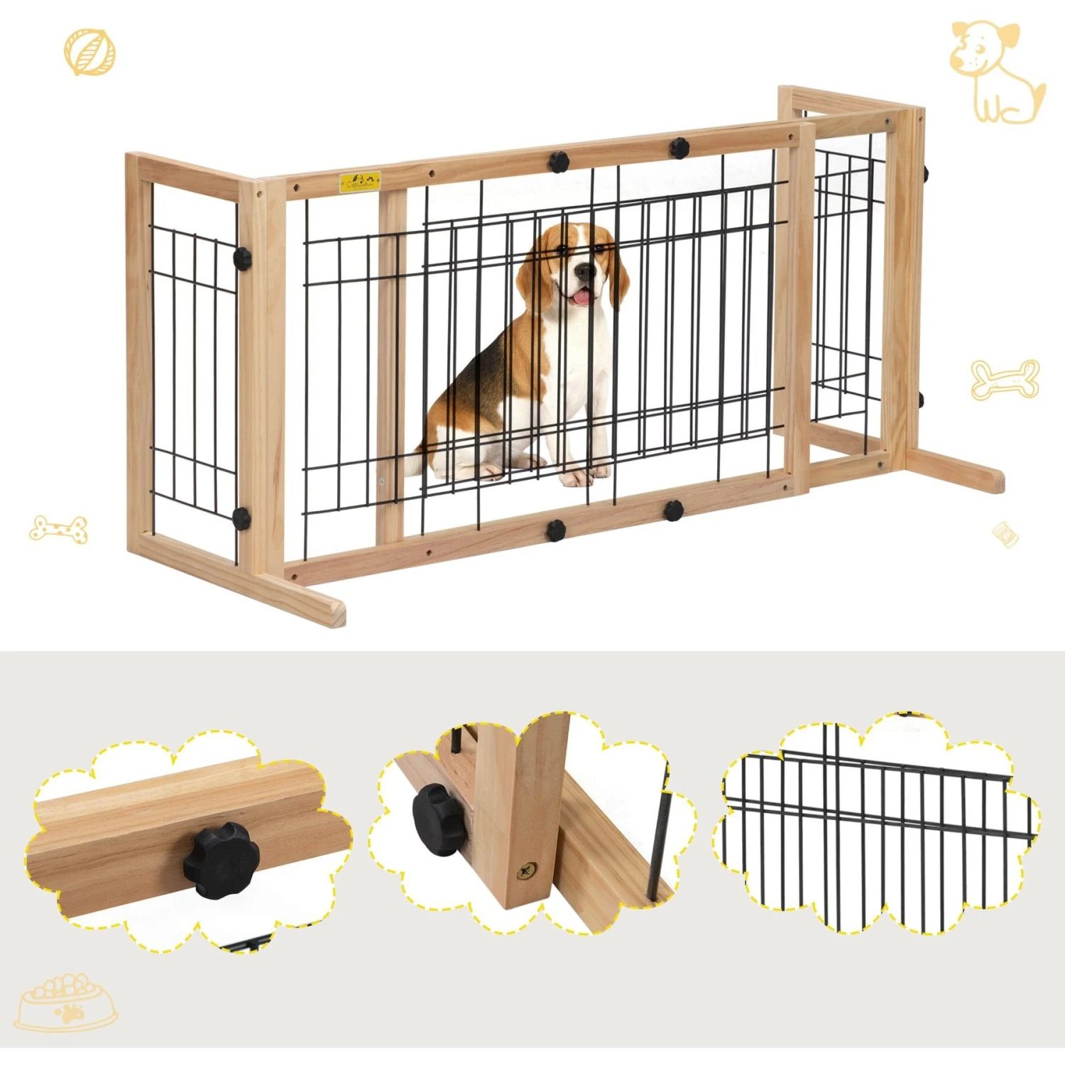 Coziwow Adjustable Freestanding Dog Gate 7 Coziwow Adjustable Freestanding Dog Gate - Image 5