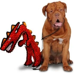Tuffy's Destructosaurus Dino Squeaky Plush Dog Toy -Pet Dog Supply Store 54125 PT2. AC SS1800 V1589492180