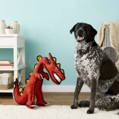 Tuffy's Destructosaurus Dino Squeaky Plush Dog Toy -Pet Dog Supply Store 54125 PT4. AC SS1800 V1589492193