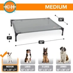 K&H Pet Products All Weather Elevated Dog Cot Bed, Gray 11 K&H Pet Products All Weather Elevated Dog Cot Bed, Gray -Pet Dog Supply Store 613782 PT3. AC SS1800 V1660235246