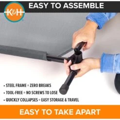 K&H Pet Products All Weather Elevated Dog Cot Bed, Gray 12 K&H Pet Products All Weather Elevated Dog Cot Bed, Gray -Pet Dog Supply Store 613782 PT4. AC SS1800 V1660235246