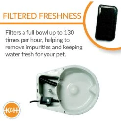 K&H Pet Products CleanFlow Filtered Water Dog Bowl -Pet Dog Supply Store 61715 PT2. AC SS1800 V1689368052