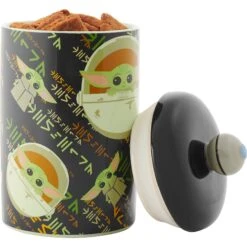 STAR WARS THE MANDALORIAN THE CHILD Aurebesh Ceramic Treat Jar & STAR WARS THE MANDALORIAN GROGU AUREBESH Non-Skid Stainless Steel With Melamine Stand Dog & Cat Bowl -Pet Dog Supply Store 623382 PT4. AC SS1800 V1661896380