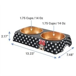 Disney Minnie Mouse Peek-A-Boo Silicone Dog & Cat Can Cover & Disney Minnie Mouse Peek-A-Boo Melamine Stainless Steel Double Dog & Cat Bowl -Pet Dog Supply Store 623406 PT6. AC SS1800 V1661896822