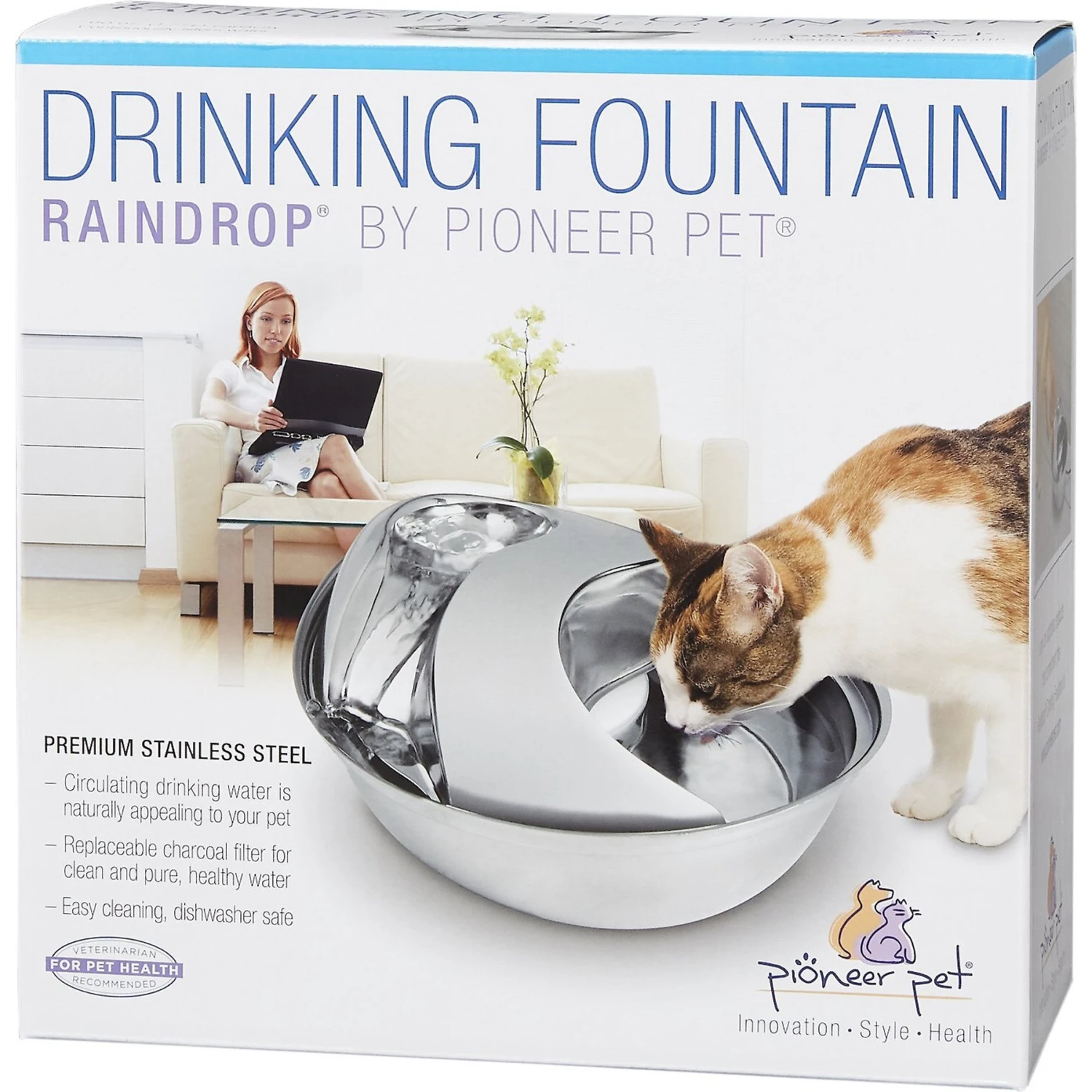 Pioneer Pet Stainless Steel Dog & Cat Fountain Raindrop Design 7 Pioneer Pet Stainless Steel Dog & Cat Fountain Raindrop Design - Image 5