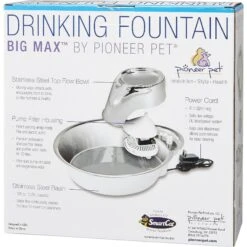 Pioneer Pet Big Max Style Stainless Steel Dog & Cat Fountain, 128-oz -Pet Dog Supply Store 64095 PT6. AC SS1800 V1539026835