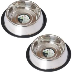 Iconic Pet Stainless Steel Non-Skid Dog & Cat Bowl, 2 Count